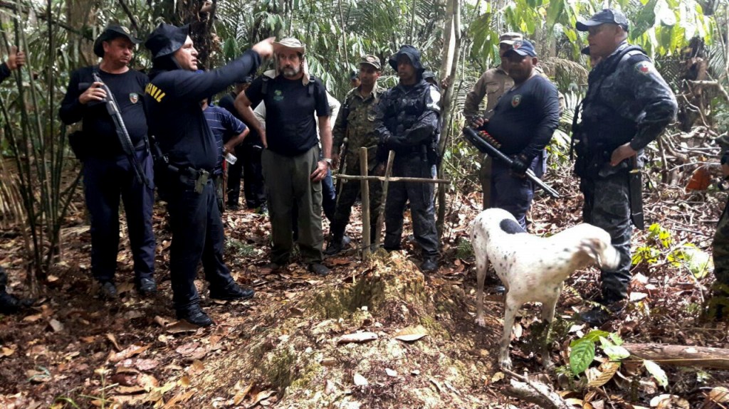 Operação de buscas da Polícia Civil na reserva Utumã em janeiro (Foto: Divulgação PC) 