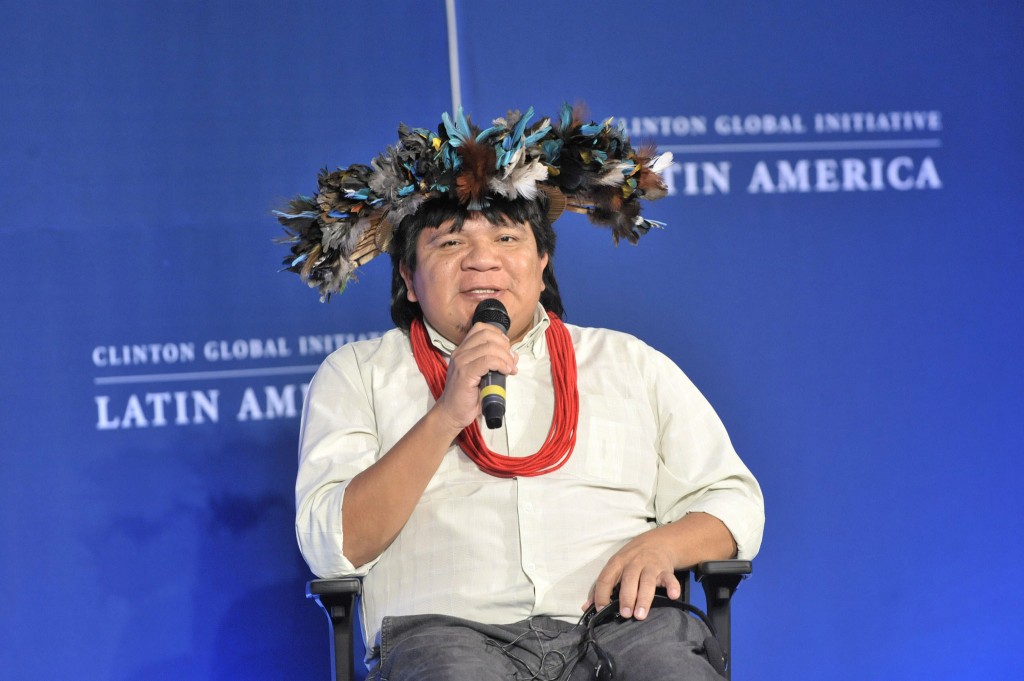 Almir Suruí participa de evento internacional em defesa dos povos indígenas (Foto: Juliana Thomas/Clinton Global) 
