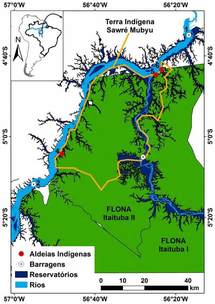 Mapa da Terra Indígena Sawré Muybu
