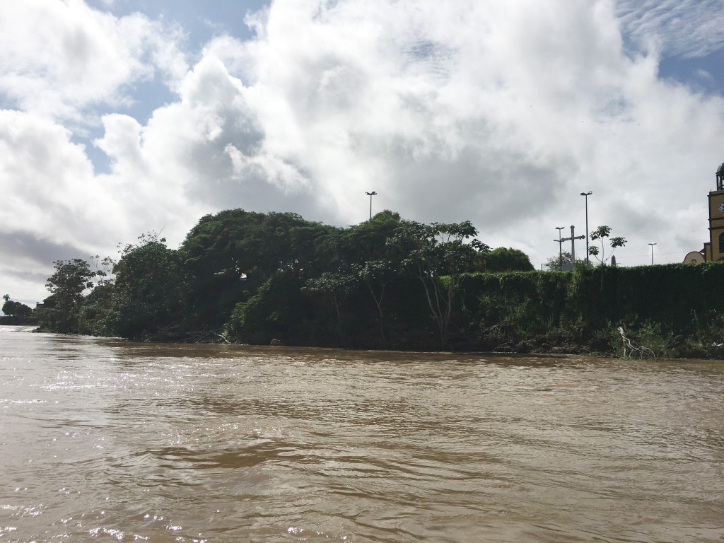 Fenômeno de "Terras caídas " no Rio Amazonas (Foto: Marcelo Barrios) 