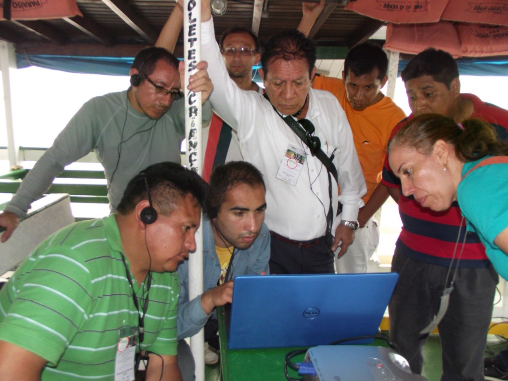 Pesquisadores dos países da Bacia Amazônica conhecem o software que passarão a operar nos rios  (Foto: Fábio pontes/Amazônia Real)