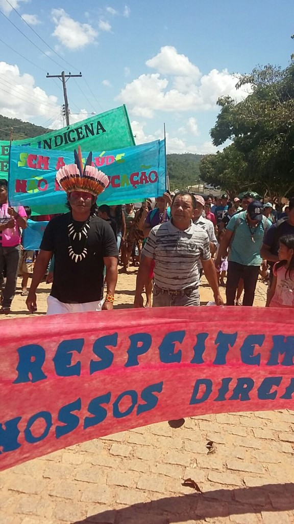 Protesto em Uraimutã, em Roraima (Foto: Enilton Taurepang)