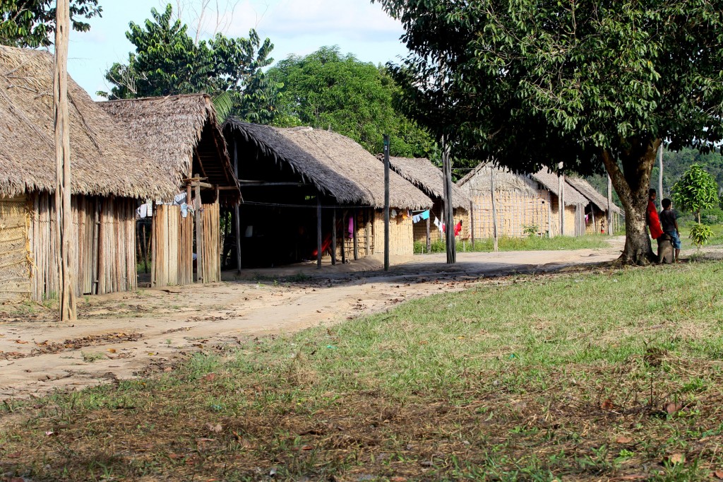 Moradias tradicionais Sateré-Mawé. 