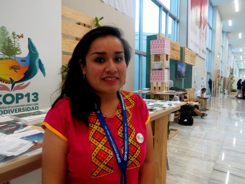 A indígena mexicana Lia Lopez, uma das lideranças participantes da COP13 (Foto: Elaíze Farias/Amazônia Real)
