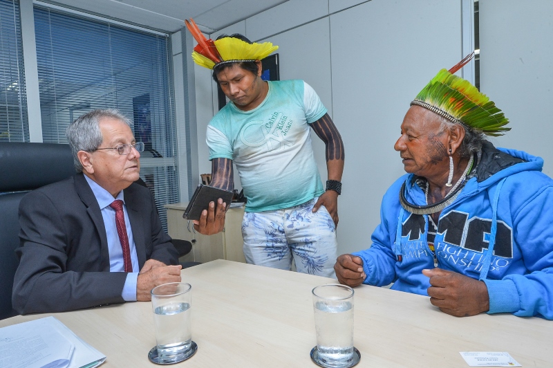 Presidente da Funai Antônio Costa em reunião com índios Kayapó (Foto: Mário Vilela/Funai)