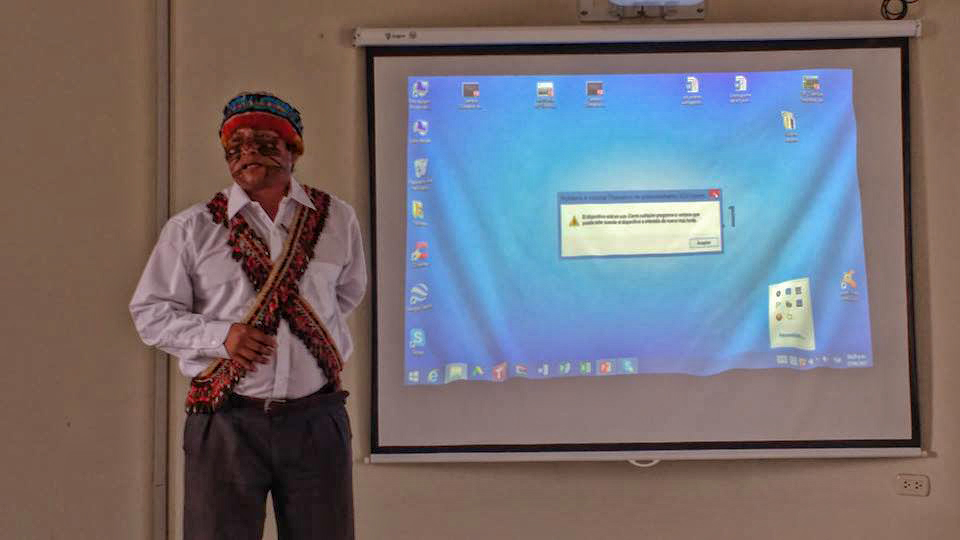 Domingos Peas, liderança indígena Achuar da amazônia equatoriana (Foto: Fospa)