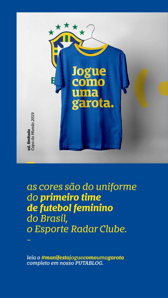 Jogue como uma garota.®  Camiseta com frase original da Peita – PEITA