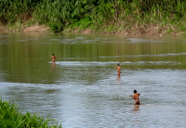 Índios isolados foram identificados como o povo do Rio Xinane (Foto: Divulgação Funai)