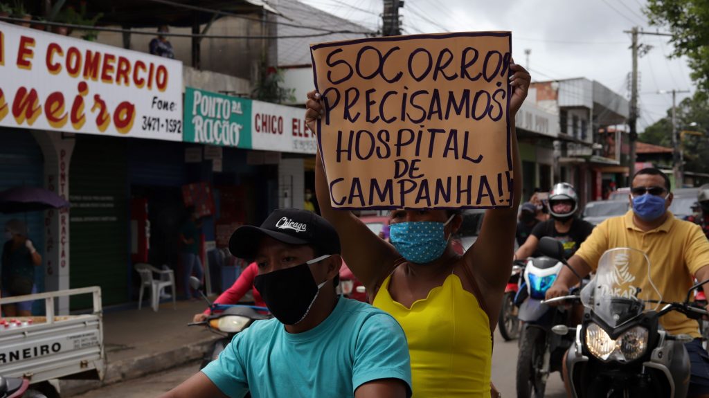 Protesto pela saúde de São Gabriel da Cachoeira, 26 de maio de 2020 Foto de Paulo Rodrigues Desana/Amazônia Real