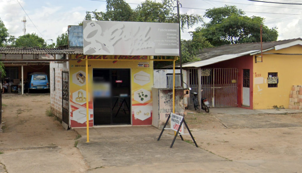 On the so-called Rua do Ouro, in Boa Vista, Gold Joias is one among dozens of stores that sell gold illegally extracted from TI Yanomami (Image: Google Street View)