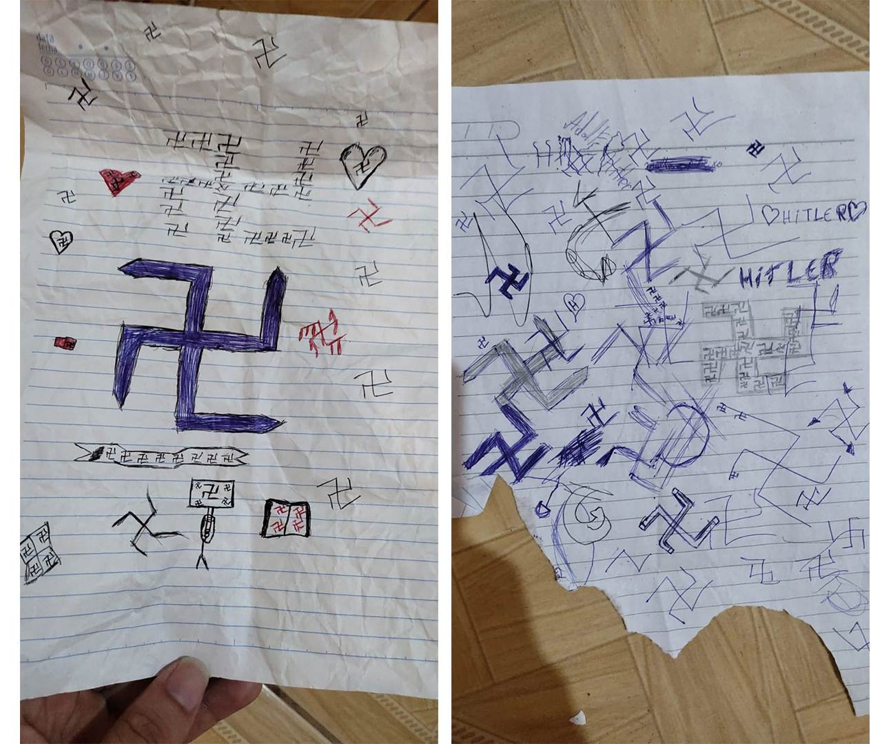 Estudantes fazem desenhos nazistas em escolas do Norte