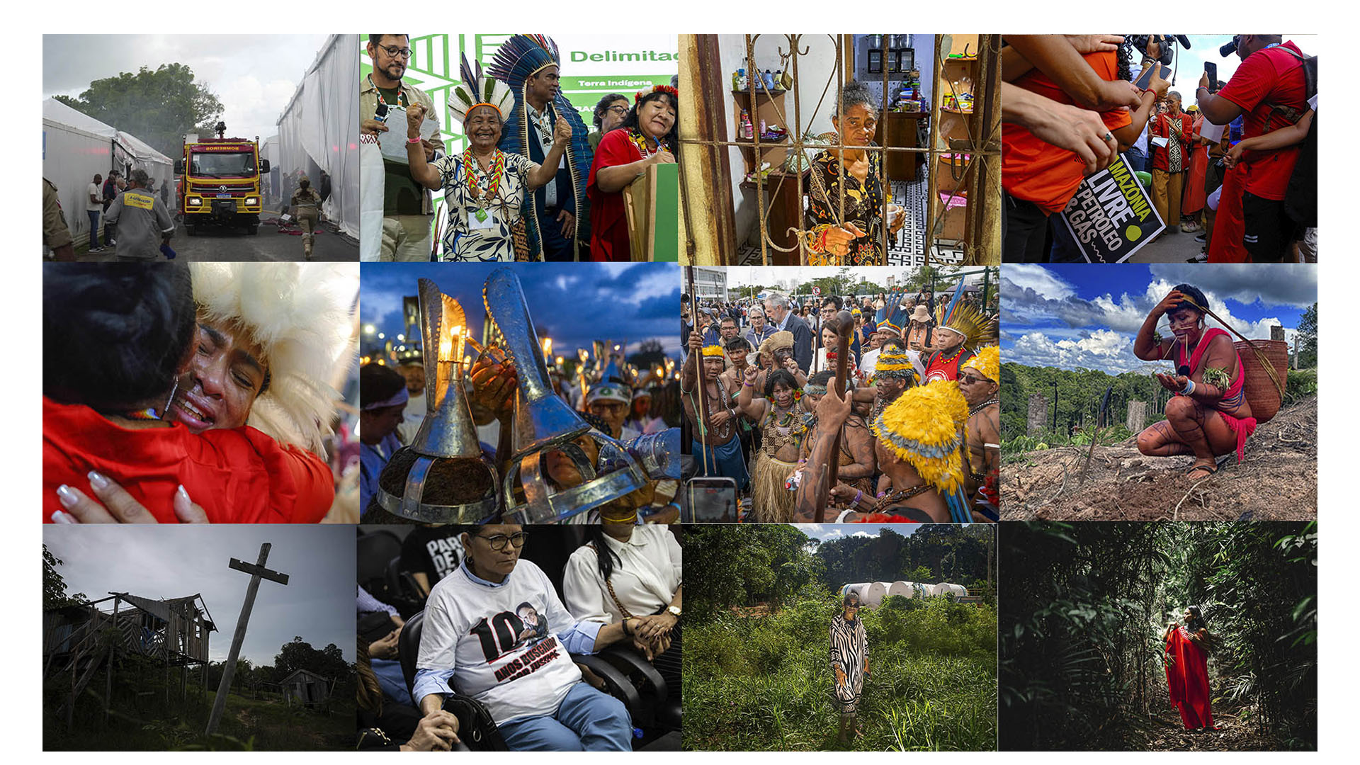 Fotocolagem digital de Imagens que marcaram o no de 2025 na Amazônia Real