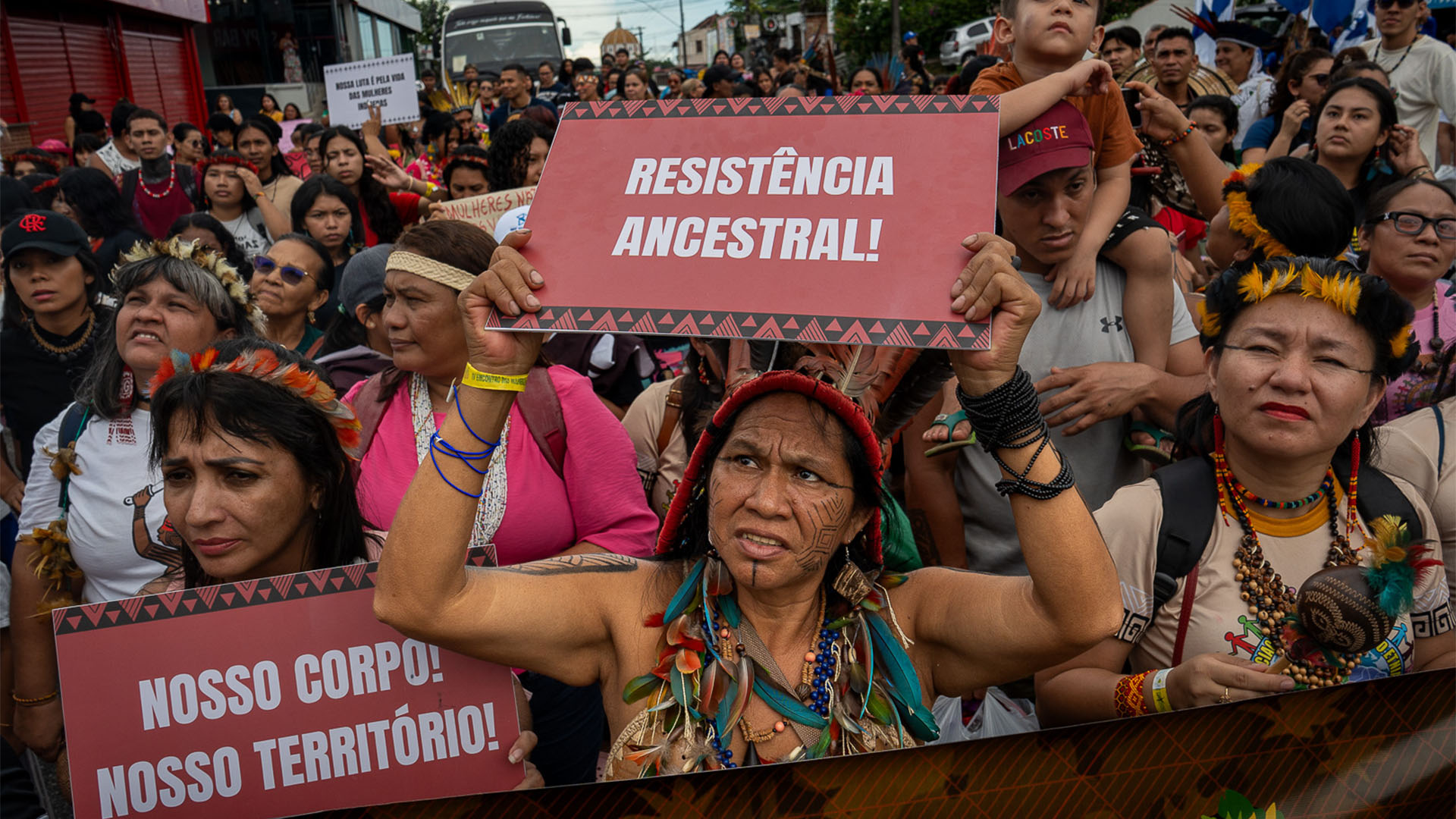 Ato contra o feminicídio e pelo fim da violência contra às mulheres, em Manaus, marcaram o 8 de março (Foto: Juliana Pesqueira/ Amazônia Real/2026).