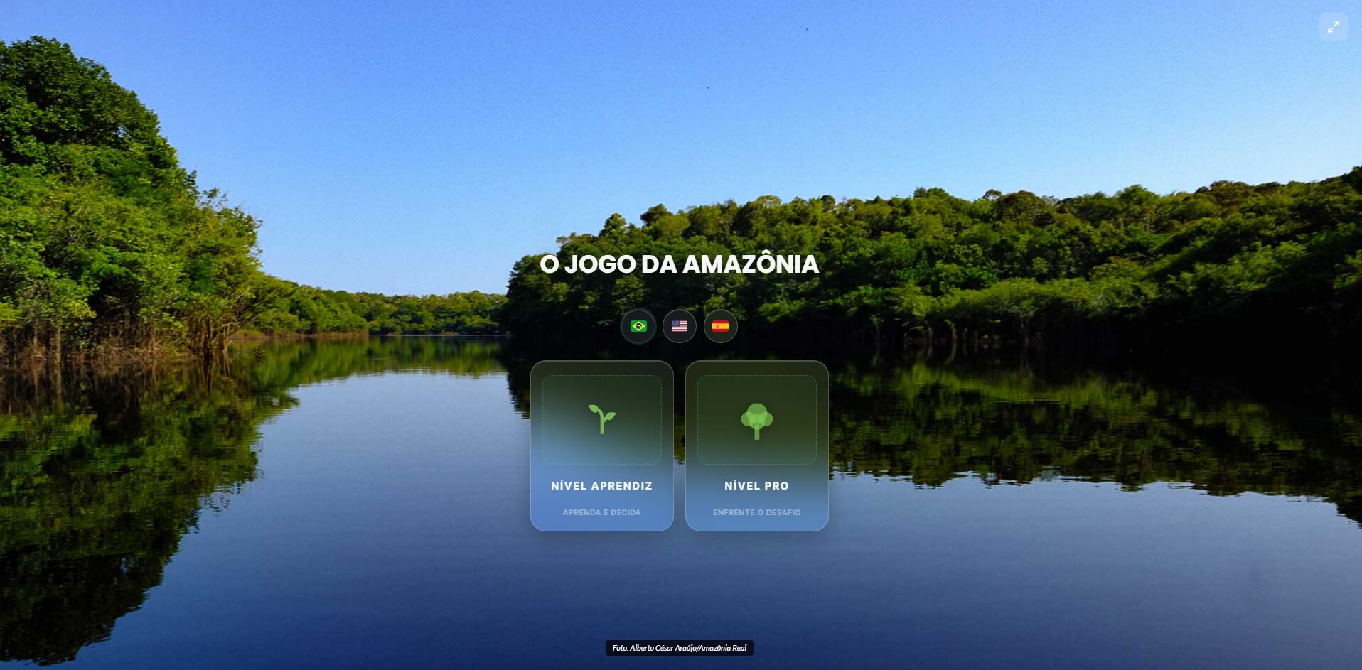 Tela de abertura do Jogo da Amazônia